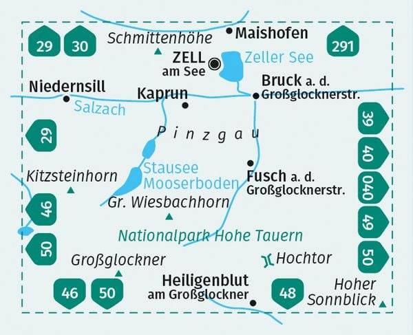 KOMPASS Wanderkarte 030 Zell am See, Kaprun 1:35.000