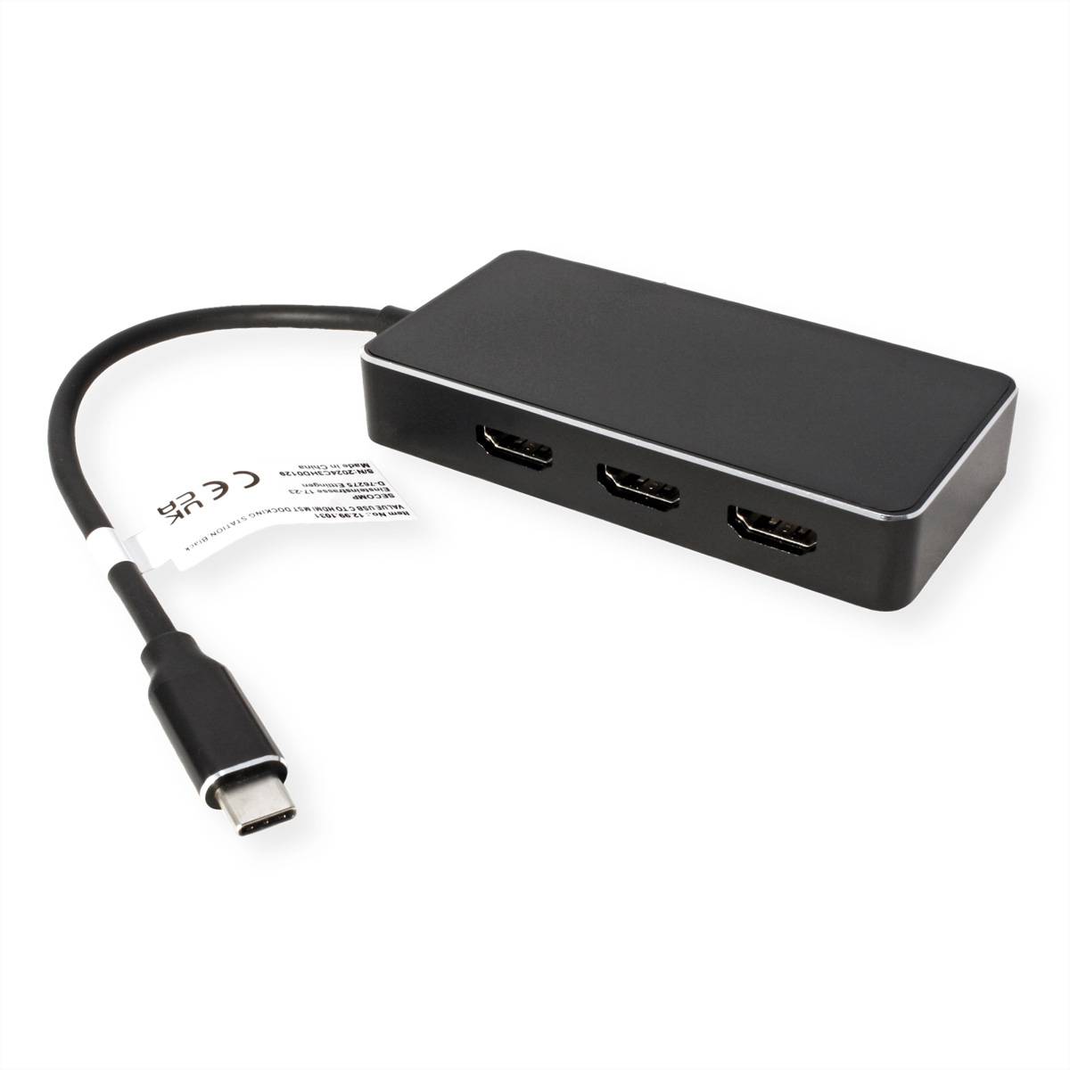 VALUE Multi-Display Adapter USB Typ C - 3x HDMI, Multi-Stream 4K