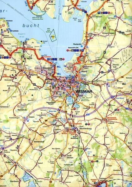 Fahrradkarte Mecklenburgische Ostseeküste Wismar, Rostock