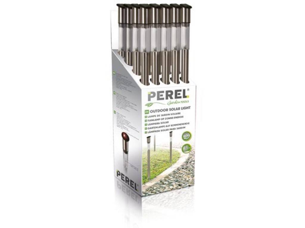 SOLAR-GARTENLEUCHTE mit Edelstahl-Sockel - 70 cm (27.56") - 20 St. im Display