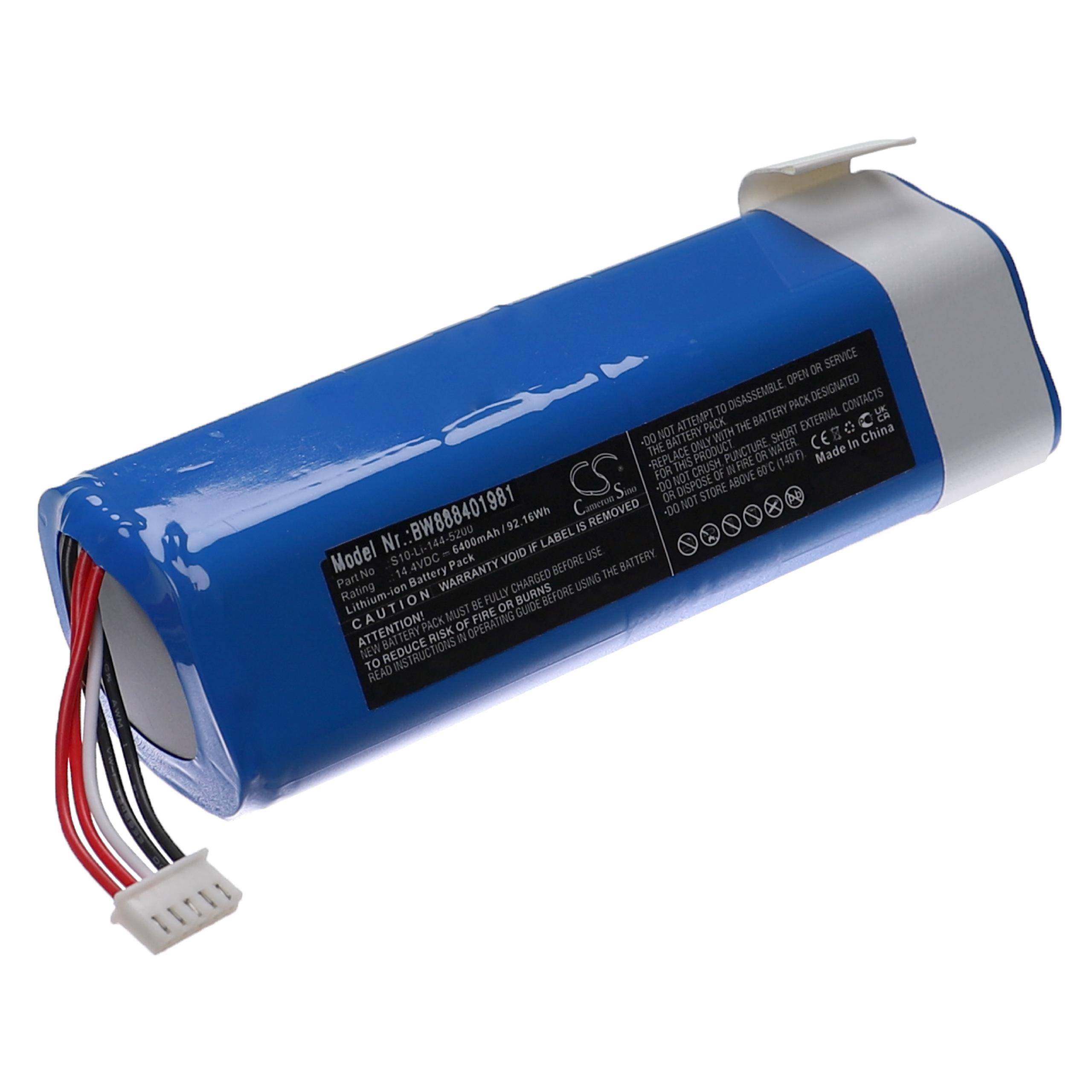 vhbw Akku kompatibel mit Ecovacs Deebot T8 Pure, X1 Omni, X1 Turbo Saugroboter (6400 mAh, 14,4 V, Li-Ion)