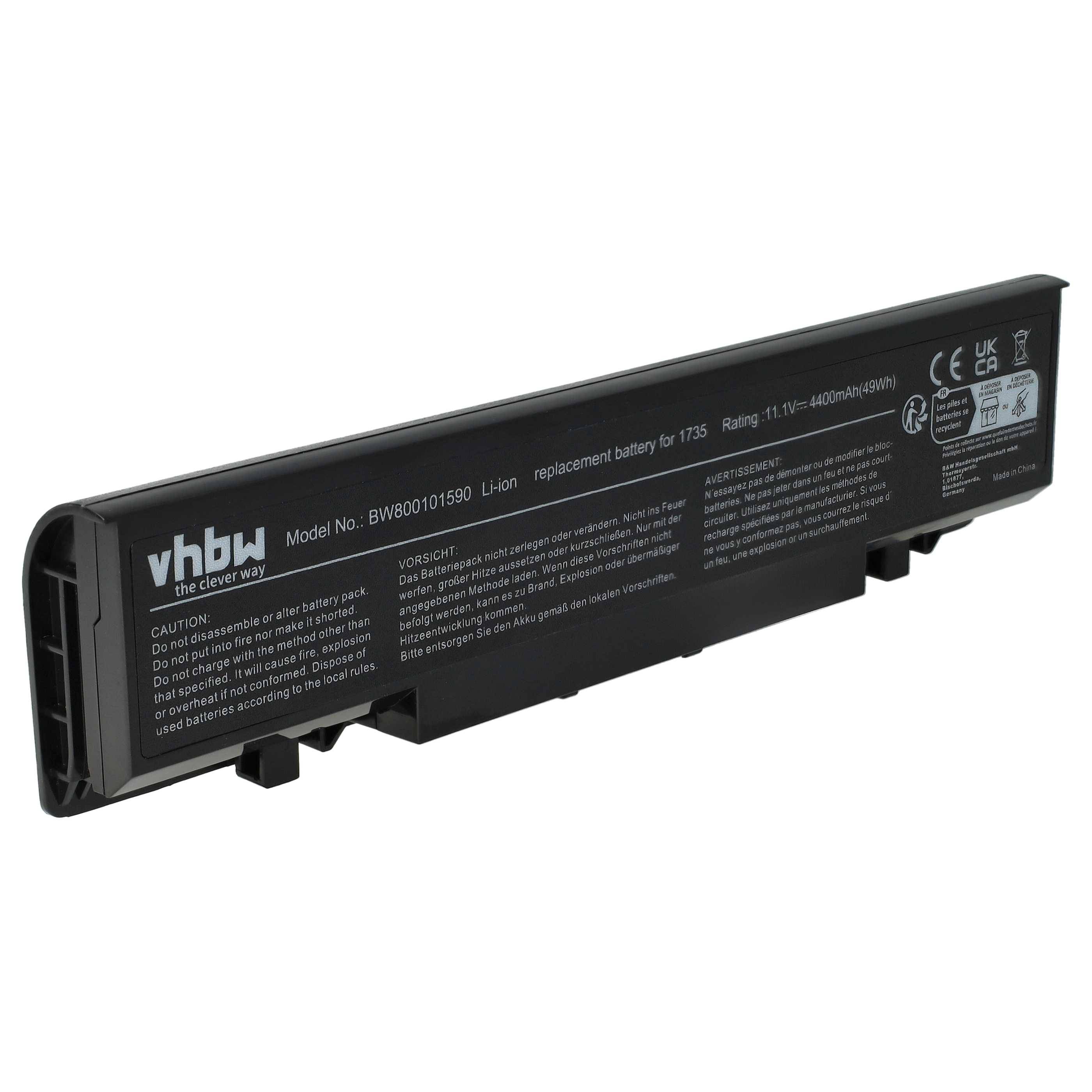 vhbw Akku Ersatz für Dell RM870 | für Notebook (4400 mAh, 11,1 V, Li-Ion)