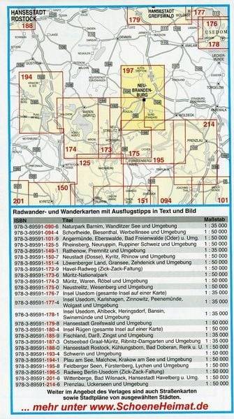 Radwander- und Wanderkarte Neubrandenburg, Altentreptow und Umgebung 1:50000