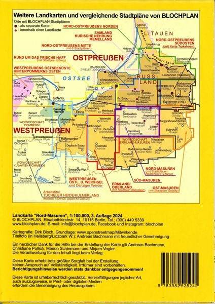Landkarte Nord-Masuren 1:100.000