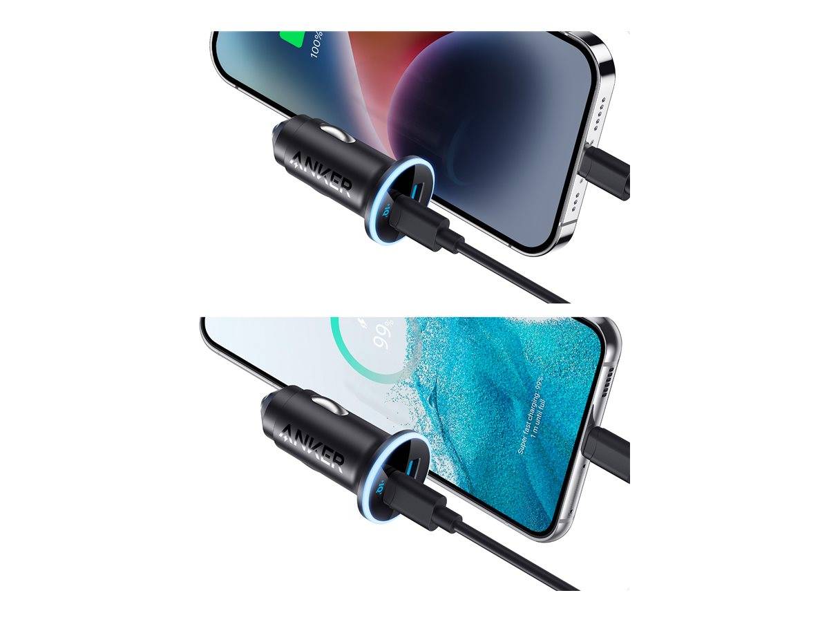 ANKER INNOVATIONS - Anker 323 - Auto-Netzteil - 52.5 Watt - 3 A - IQ 3.0, Fast Charge - 2 Ausgabeanschlussstellen (USB,