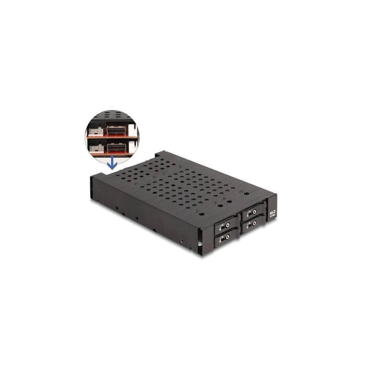 47072 - Delock 3.5 Wechselrahmen für 4 x M.2 NVMe SSD mit Slim SAS SFF-8654 Anschluss