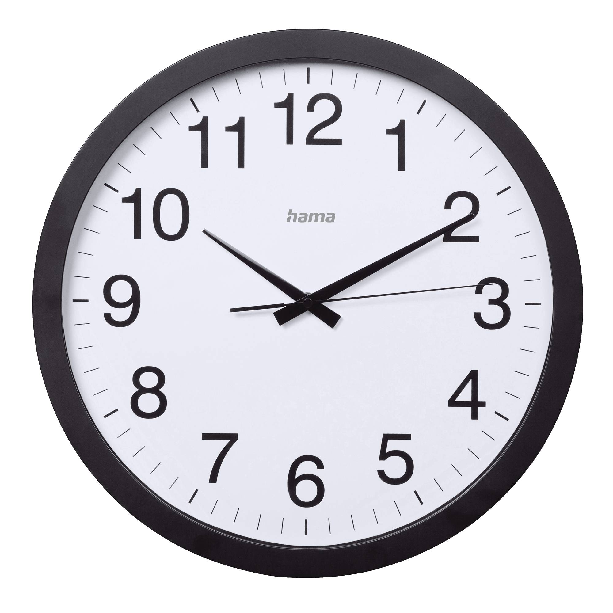Hama Wanduhr Aruba 00185876 geräuscharm schwarz