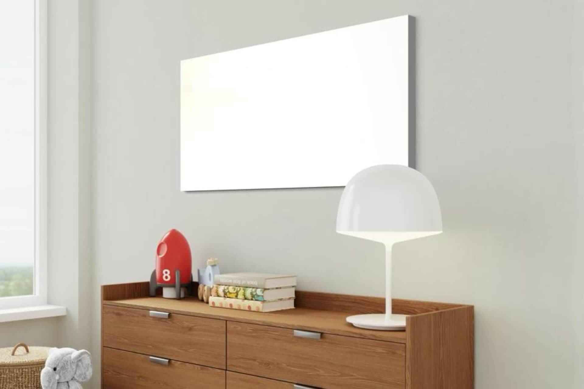 Elektroheizung suna basic Infrarotheizung 800 Watt mit Steckdosenthermostat TS30 von eVARMO