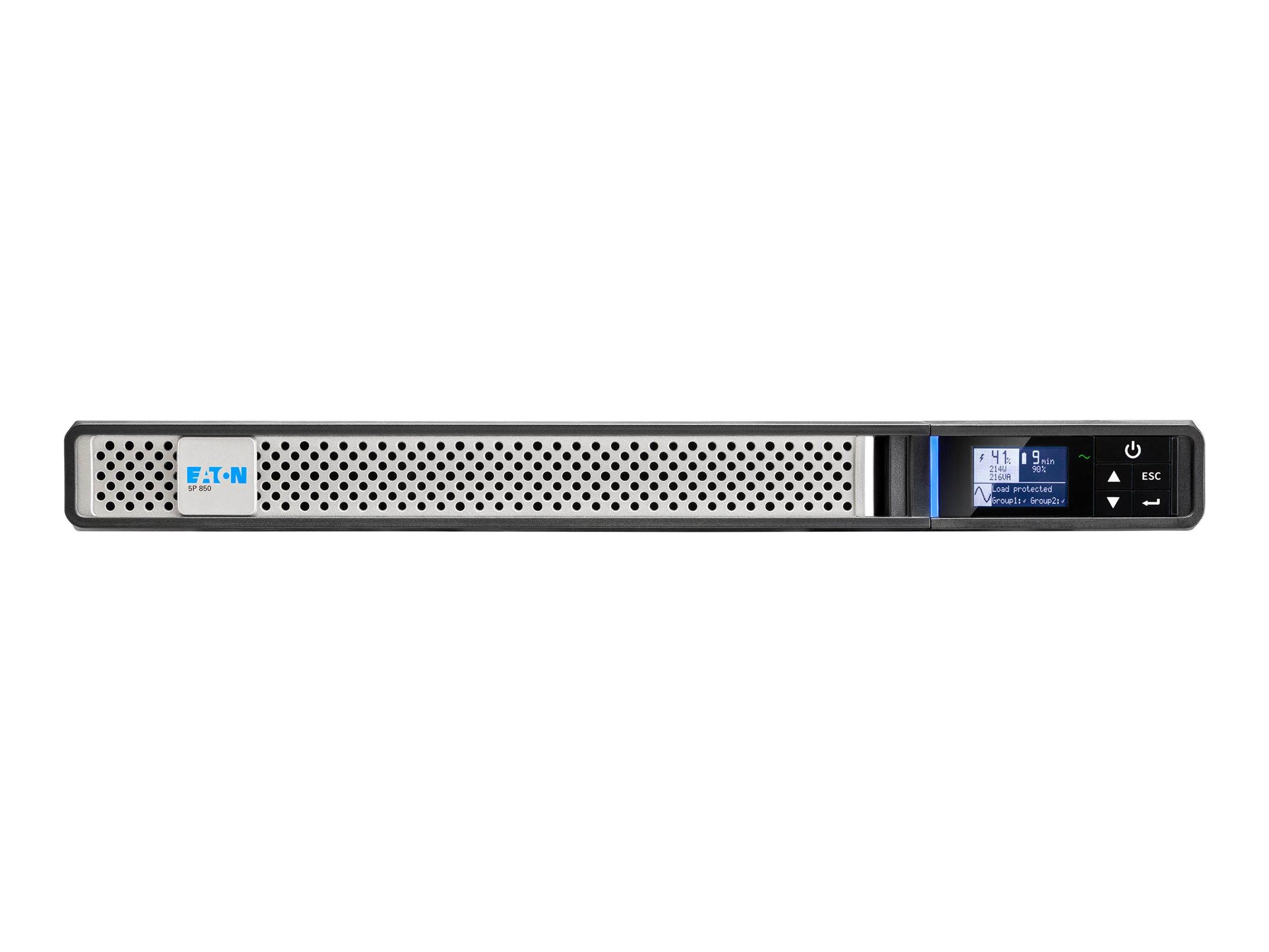 Eaton 5P 850iR - Gen 2 - USV (Rack - einbaufähig) - Wechselstrom 200/208/220/230/240 V - 680 Watt - 850 VA - 1-phasig - 7 Ah - RS-232, USB