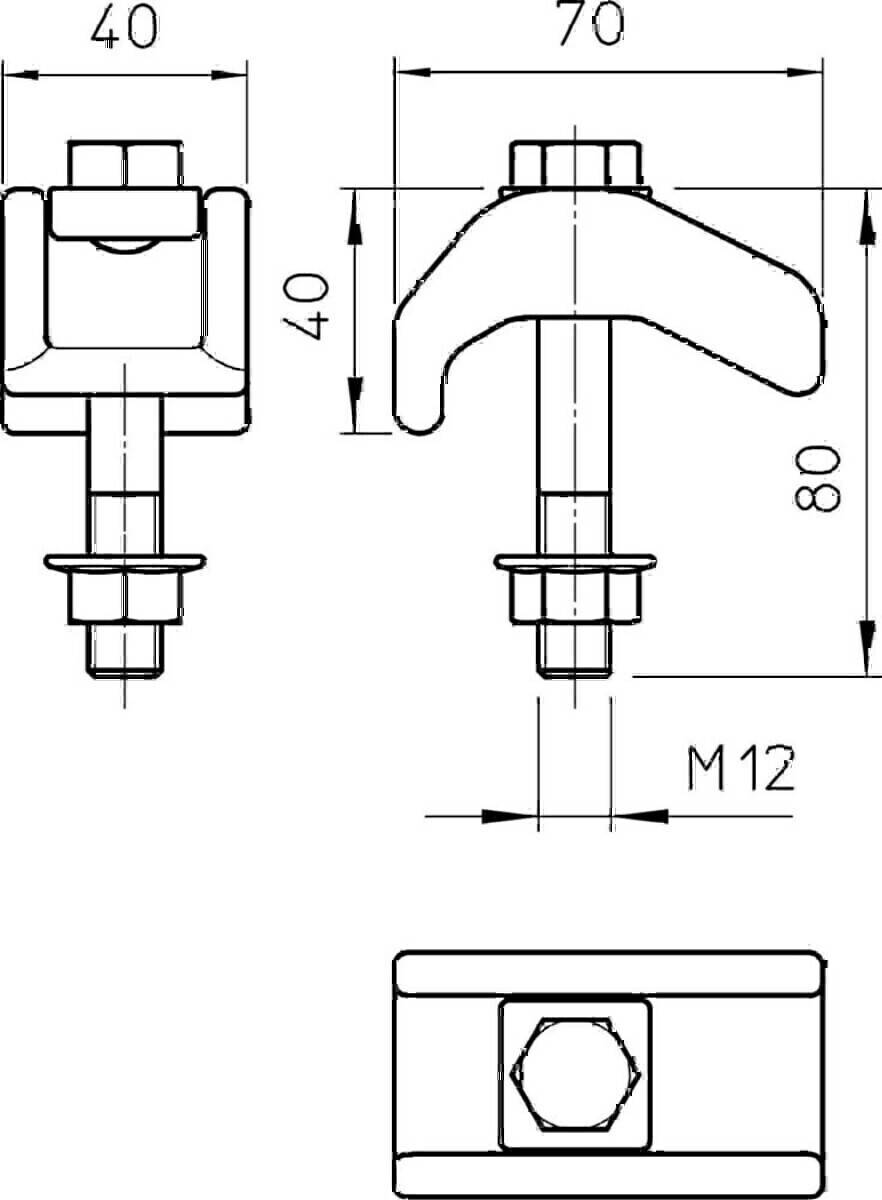 OBO Bettermann Spannklaue schwer TKS-S-30 FTK LGR