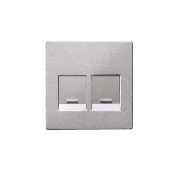 5 Stk. Merten Zentralplatte 2f.alu MEG4562-0460