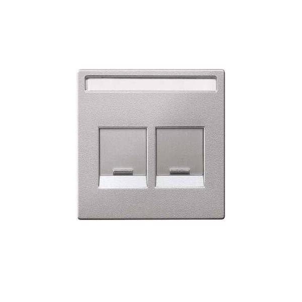 5 Stk. Merten Zentralplatte 2f.alu MEG4564-0460