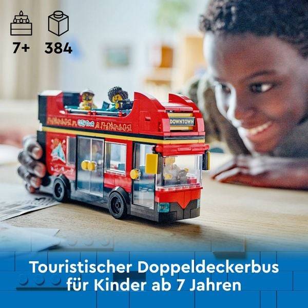 LEGO City Doppeldeckerbus, Fahrzeug-Spielzeug für Kinder 60407