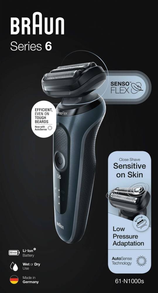 3 Stk. BRAUN Rasierer 6 61-N1000s sw/gr