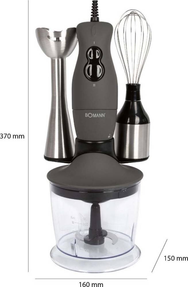 Bomann DA Stabmixer-Set +Chopper SMS 6055 CB inox