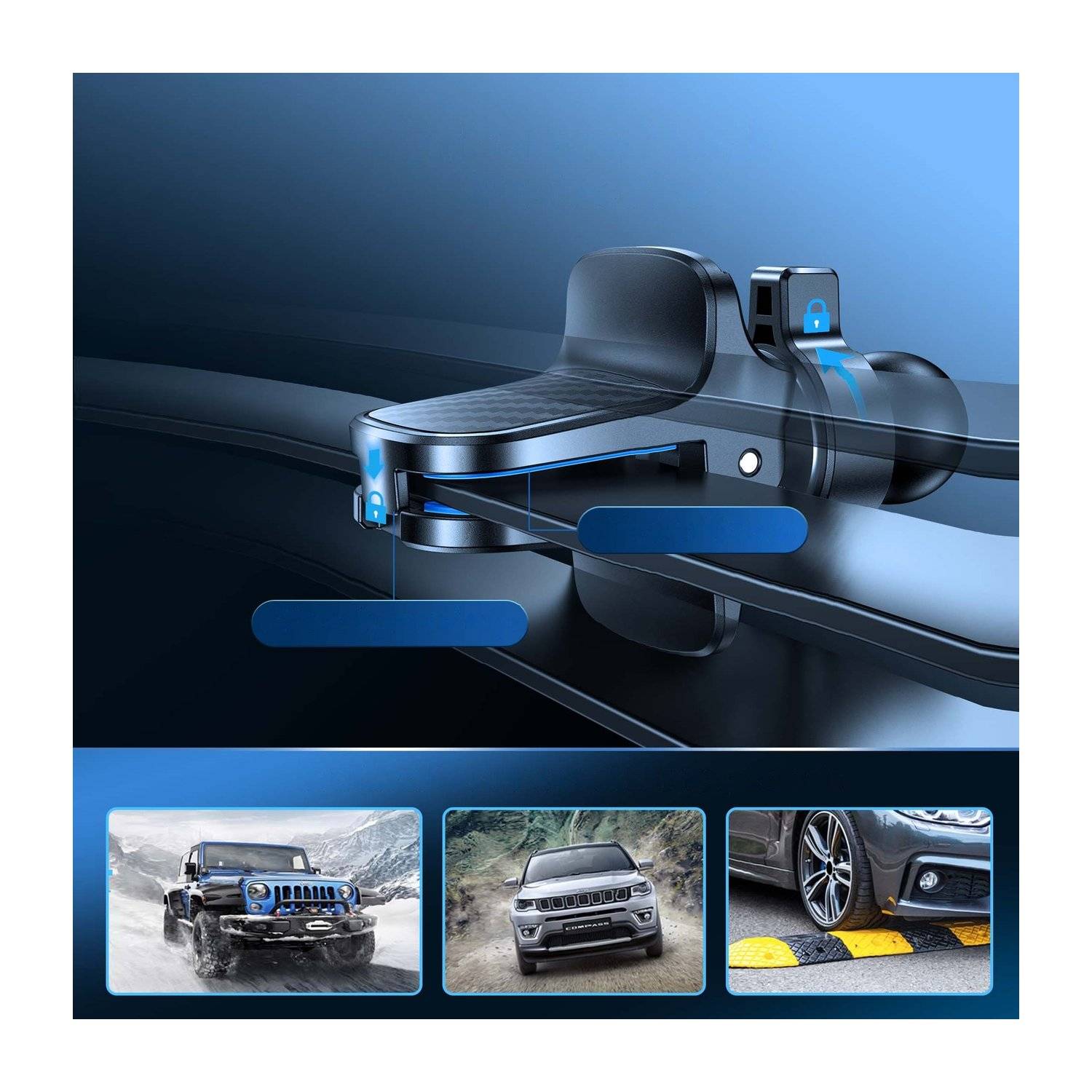Joyroom JR-ZS246 15W Dual-Coil Wireless drahtloses Auto-Ladegerät Schnell-Ladegerät Handy-Halterung Schwarz