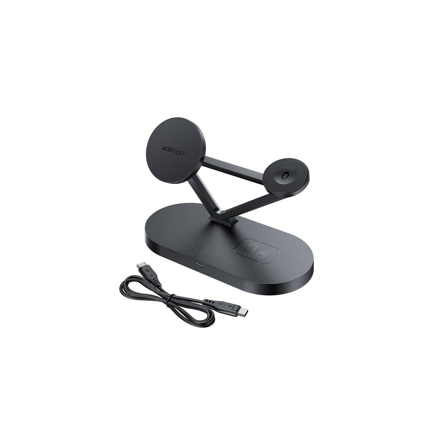 Acefast Wireless Charger 15W für iPhone (mit MagSafe), Apple Watch und Apple AirPods Magnethalter Schwarz
