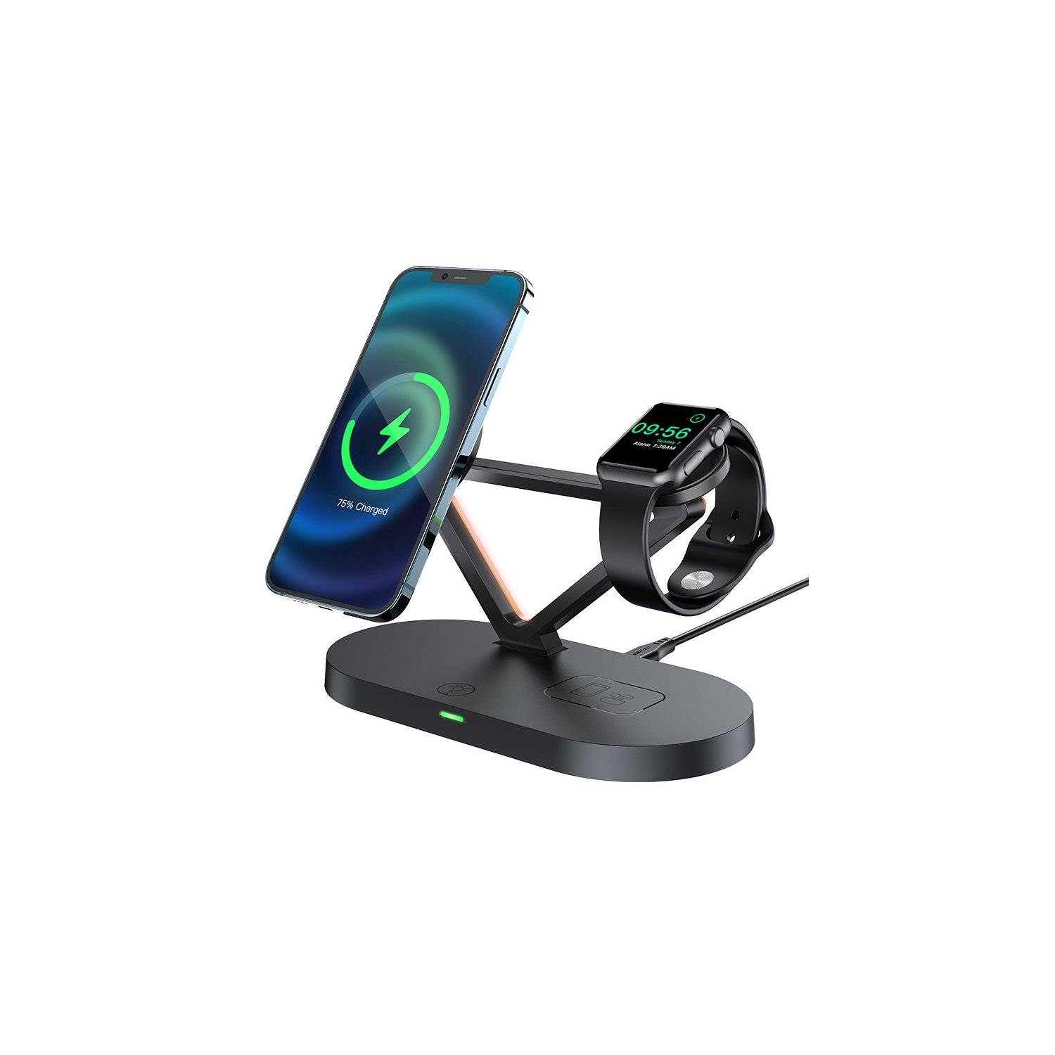 Acefast Wireless Charger 15W für iPhone (mit MagSafe), Apple Watch und Apple AirPods Magnethalter Schwarz