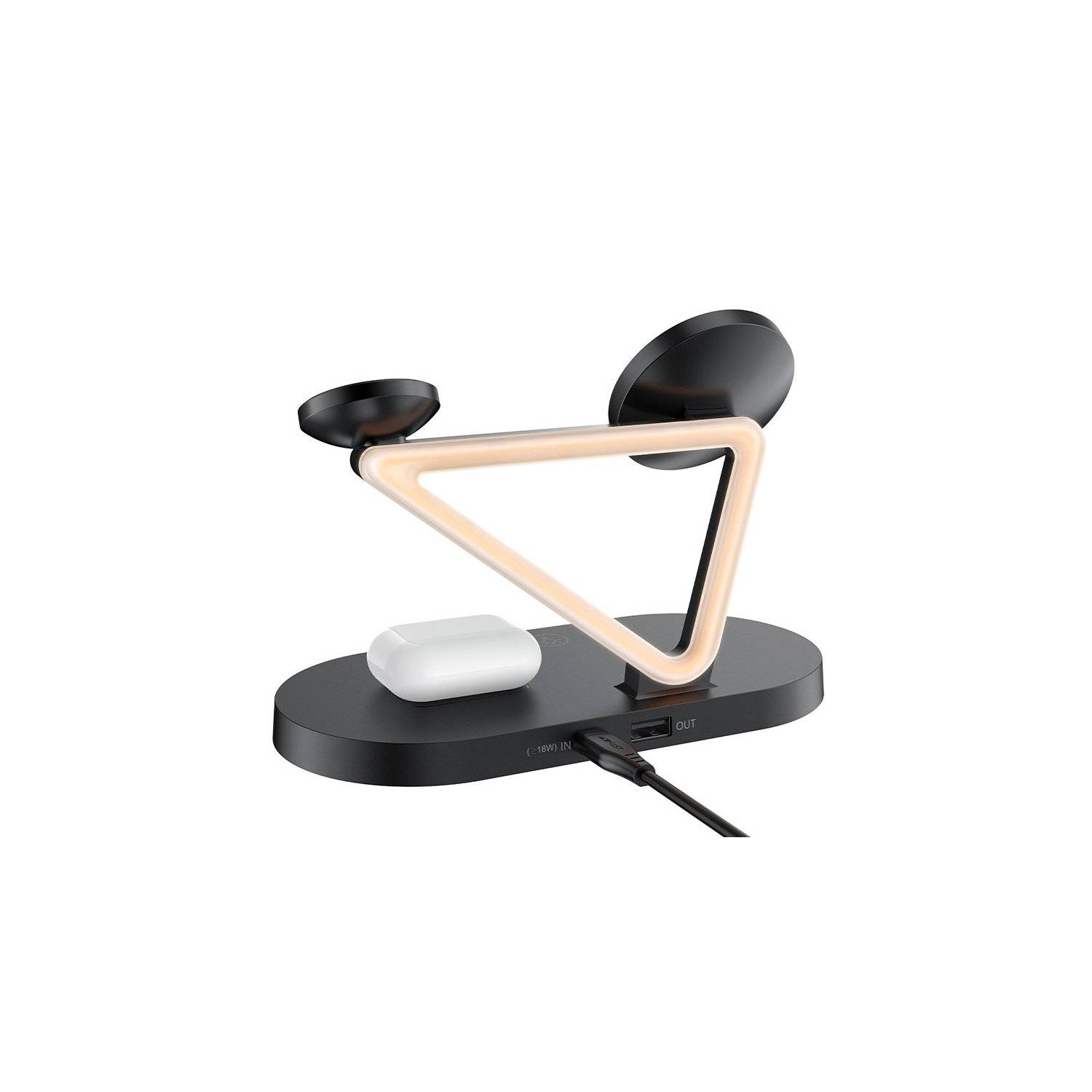 Acefast Wireless Charger 15W für iPhone (mit MagSafe), Apple Watch und Apple AirPods Magnethalter Schwarz