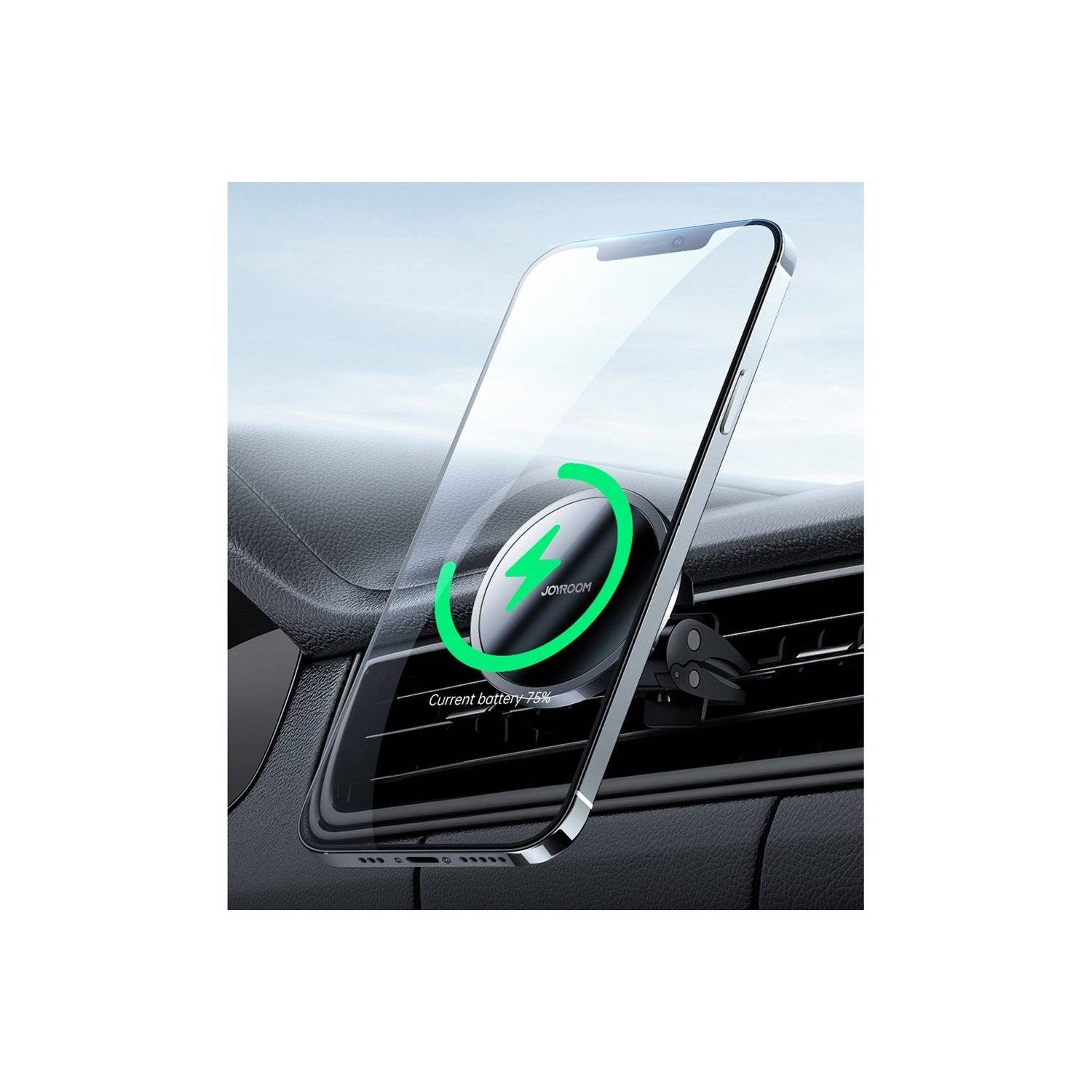 Joyroom Auto Magnethalterung Wireless Induction Charger 15W (MagSafe für iPhone kompatibel) Schwarz (JR-ZS240)