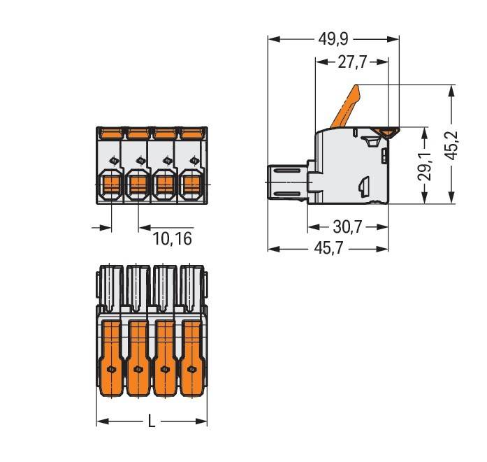 WAGO GmbH & Co. KG 1-Leiter-Federleiste Hebel 832-1104