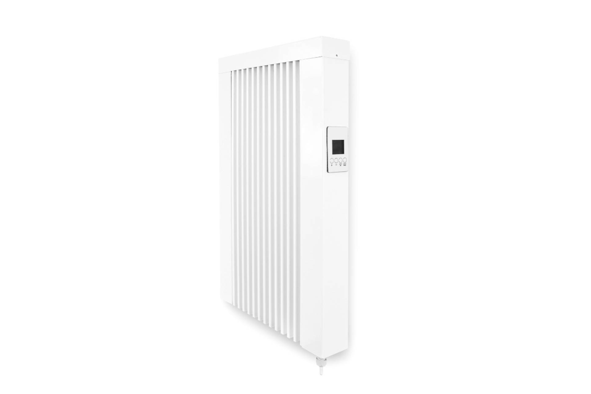 Elektroheizung areo bano Flächenspeicherheizung 650 Watt - IP24 fürs Bad - digitales Thermostat mit LCD-Display - Option zur Appsteuerung von eVARMO