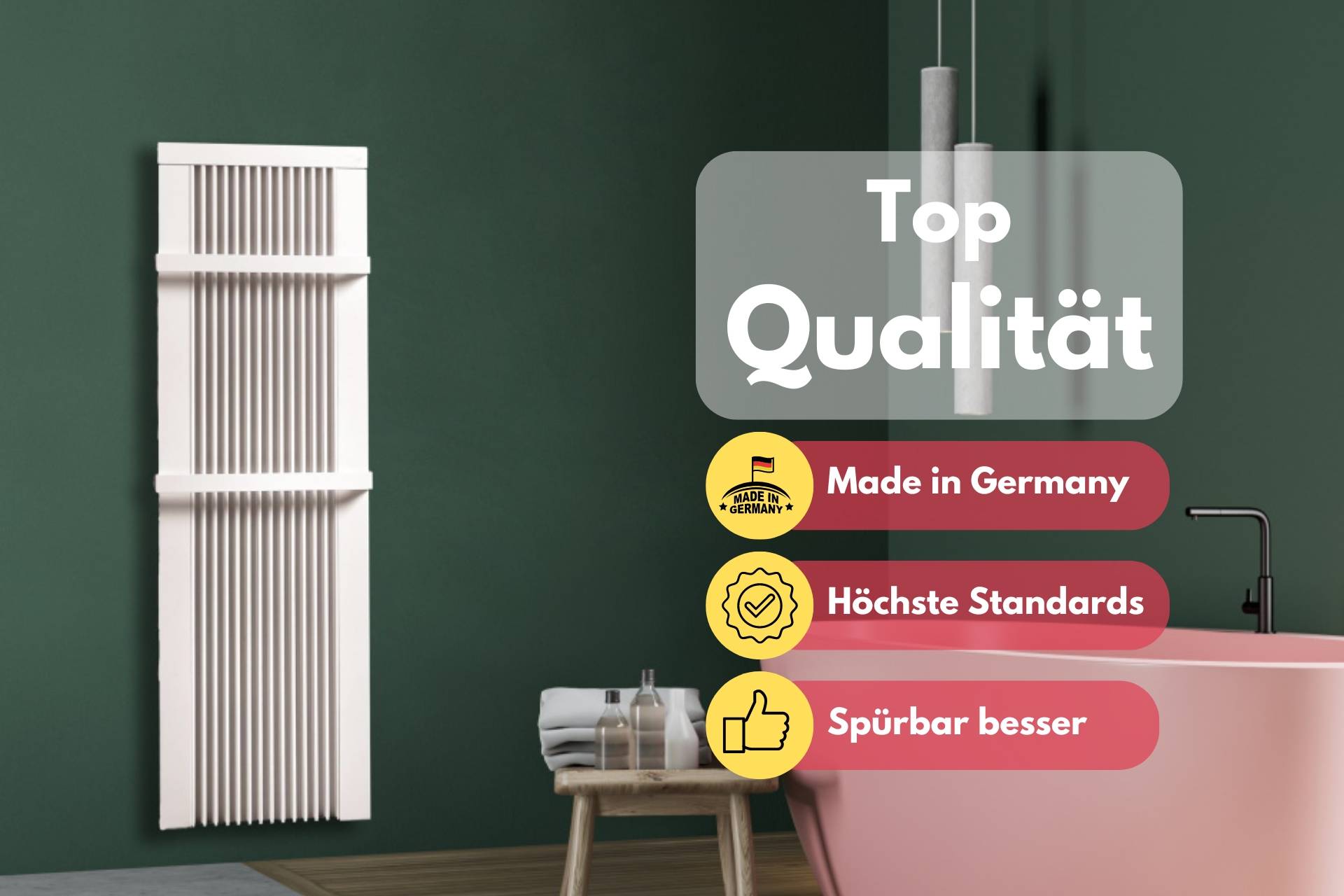 Elektroheizung areo bano hohe Flächenspeicherheizung 1000 Watt - hohe IP24 Flächenspeicherheizungs fürs Bad - digitales Thermostat mit LCD-Display