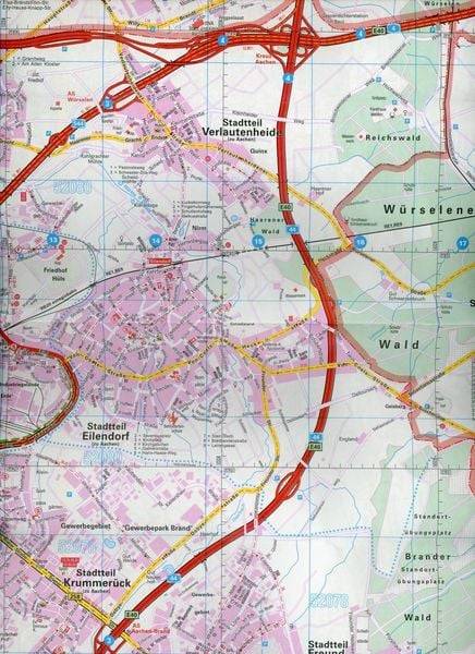 Falk Stadtplan Extra Standardfaltung Aachen