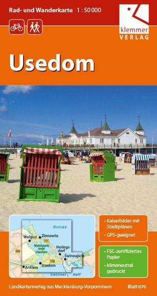 Rad- und Wanderkarte Usedom 1 : 50 000