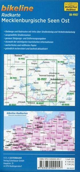 Radkarte Mecklenburgische Seen Ost 1:75.000 (RK-MV07)