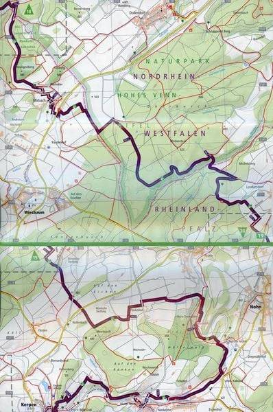 Wanderkarte Eifelsteig, Kornelimünster - Trier 1 : 25 000
