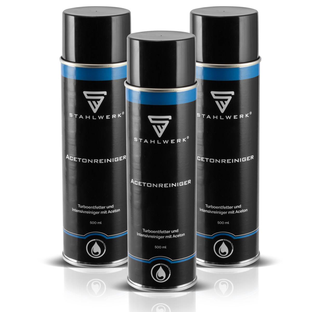 STAHLWERK 3er Set Aceton-Reiniger Turbo-Entfetter zum Reinigen von Bremsen