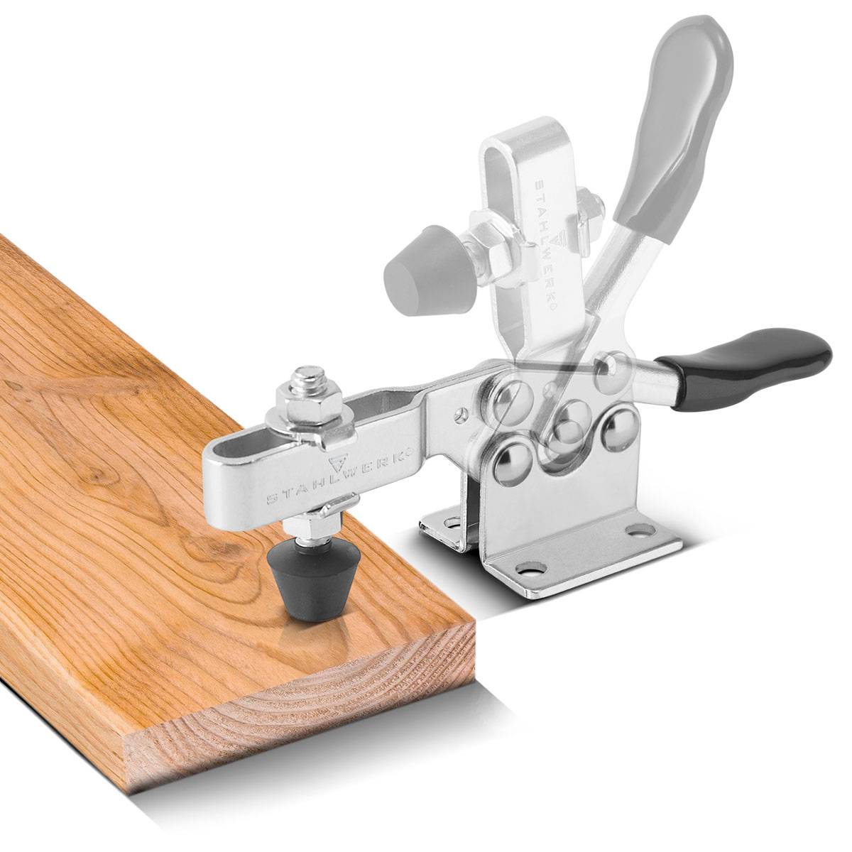 STAHLWERK Knebelklemme 2er Set 90kg 198lbs Senkrechtspanner Kniehebelspanner