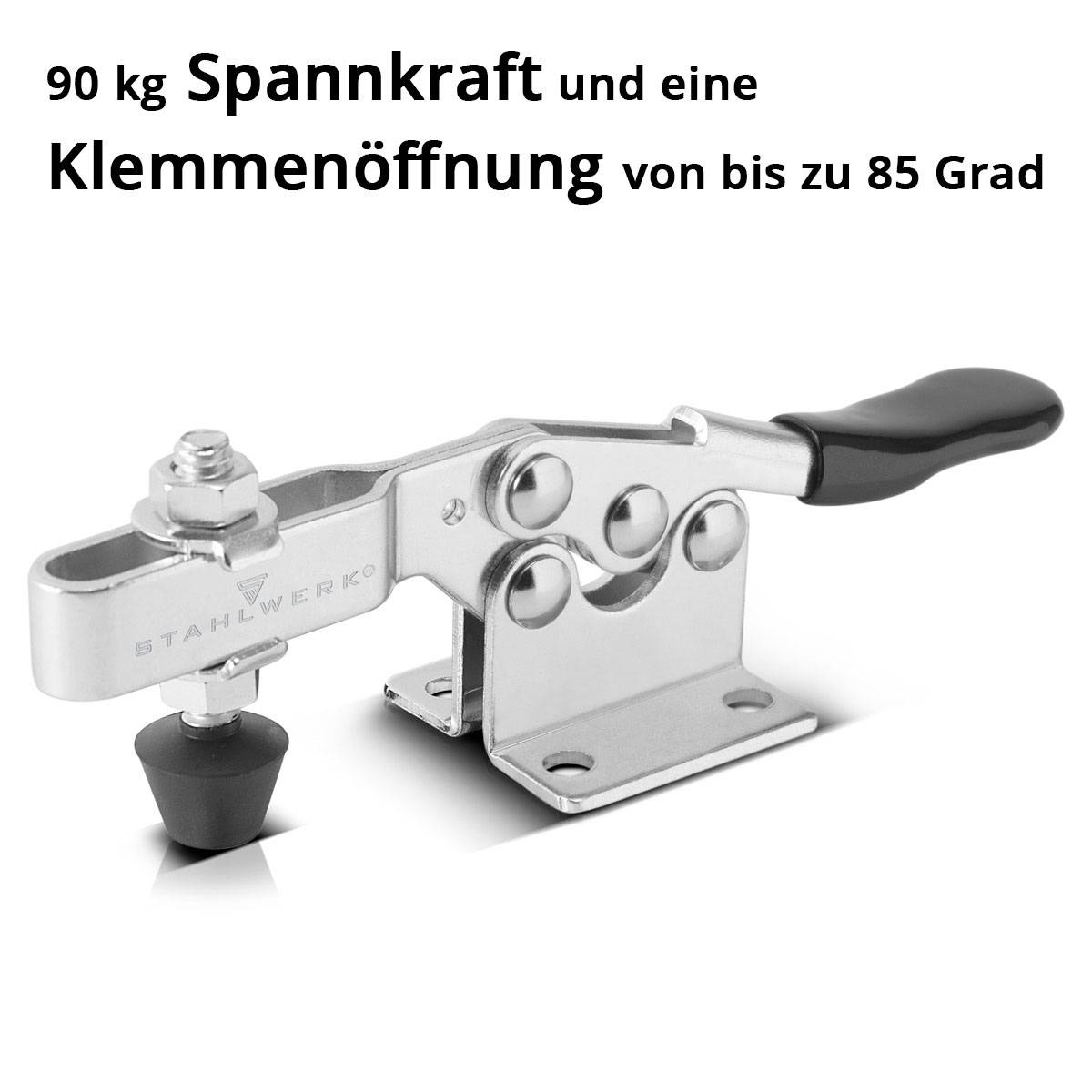 STAHLWERK Knebelklemme 4er Set 90kg 198lbs Senkrechtspanner Kniehebelspanner