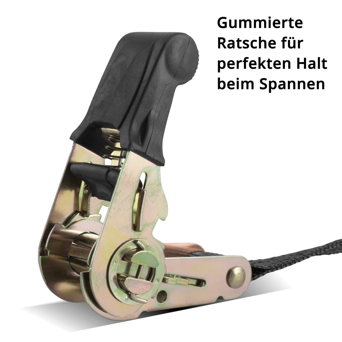 STAHLWERK Spanngurte ZG-800 ST mit Ratsche + Haken 400 kg Zuglast 4er Set