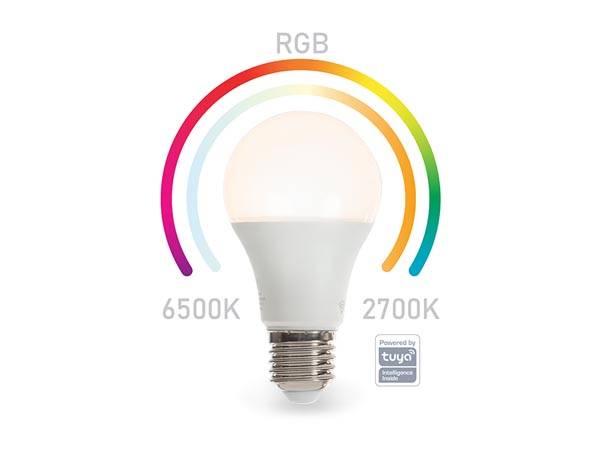 RGB SMART-WI-FI-LAMPE - KALTWEIß & WARMWEIß - E27 - A60