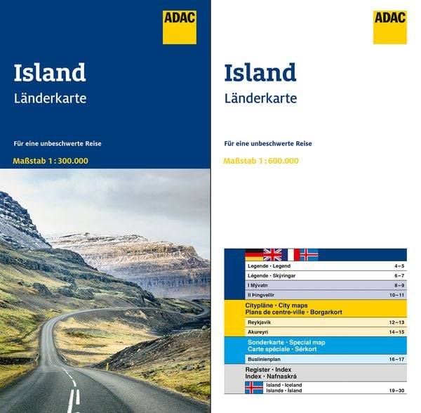ADAC Länderkarte Island 1:600.000