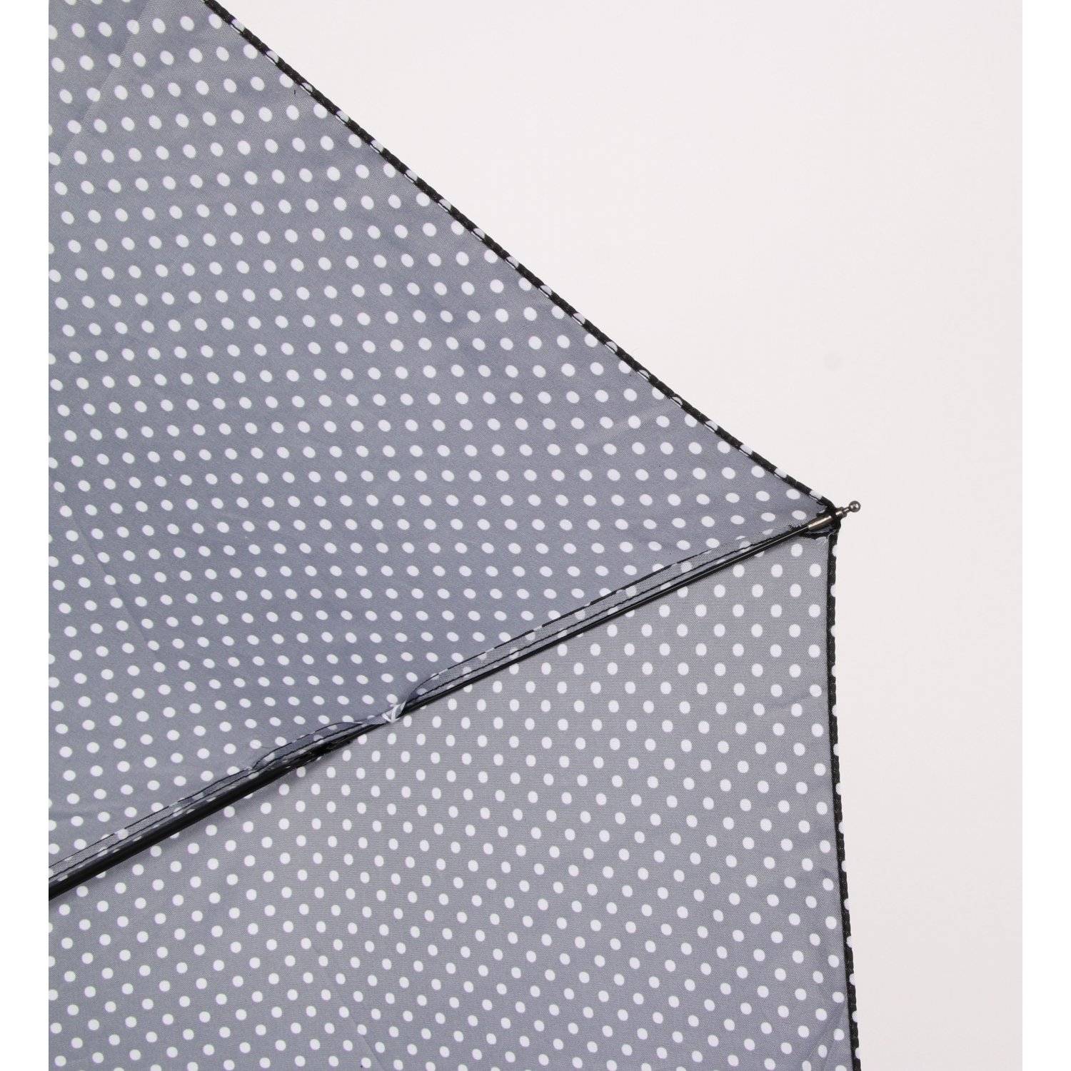 Teleskop Taschenschirm mit Schutzhülle 98 cm gepunktet Fiberglasstange Wasserfest Schwarz