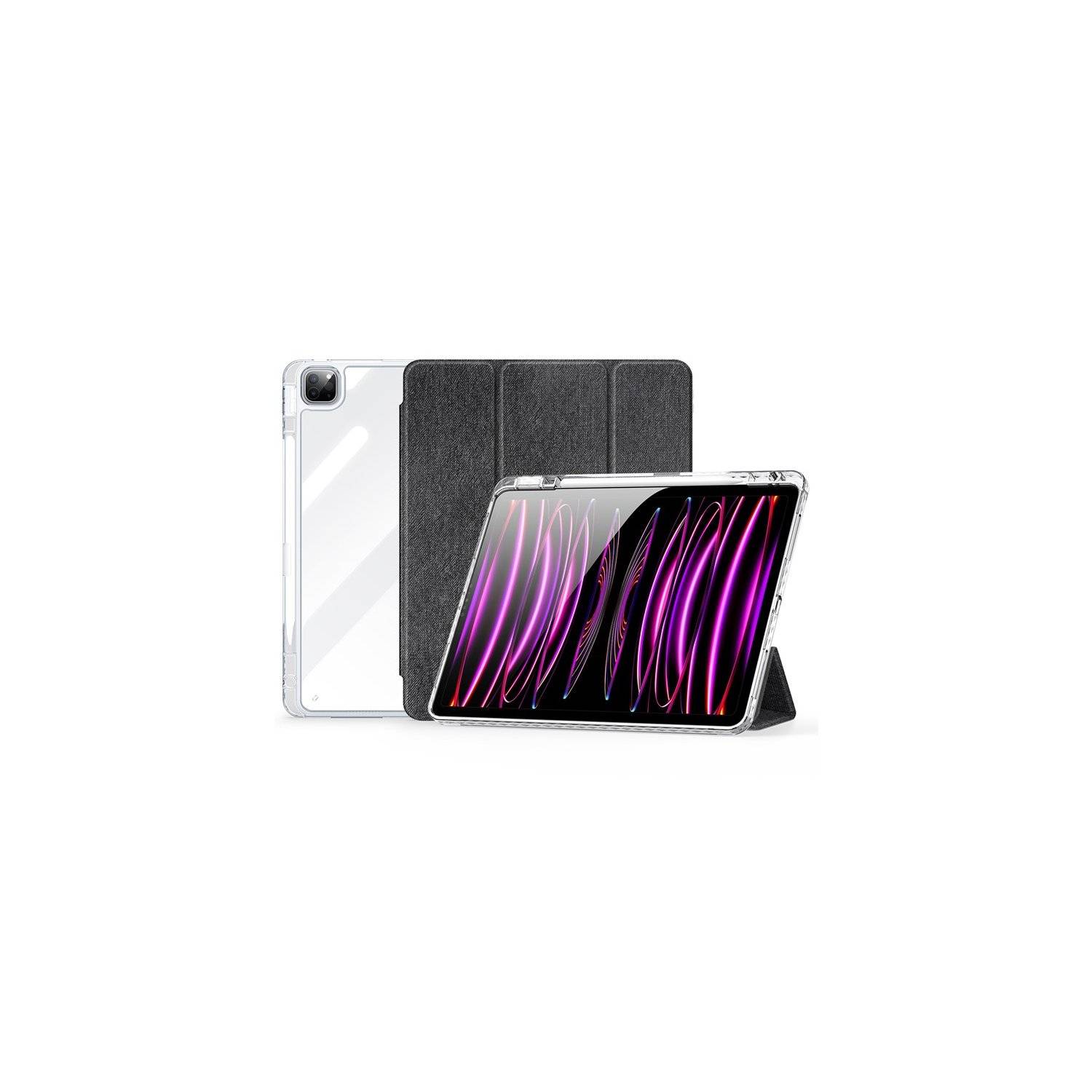 Tablet-Hülle mit Stifthalter & Auto Sleep Wake kompatibel mit iPad Air 13" 2024 Schwarz