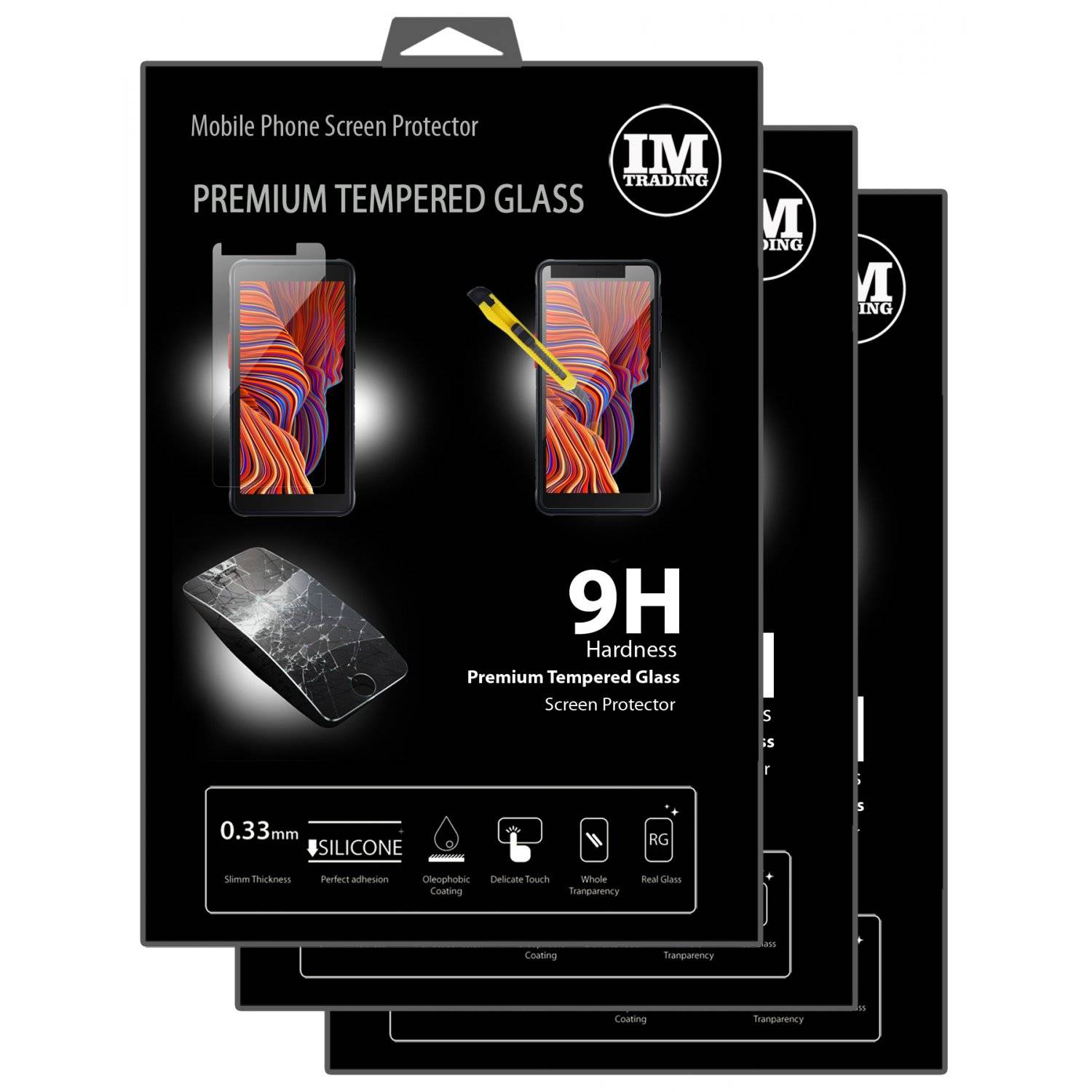 3X Schutz Glas 9H Tempered Glass Display Schutz Folie Display Screen Protector kompatibel mit Samsung Galaxy Xcover 7