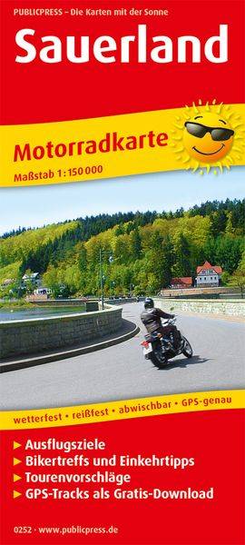 Motorradkarte Sauerland 1:150 000