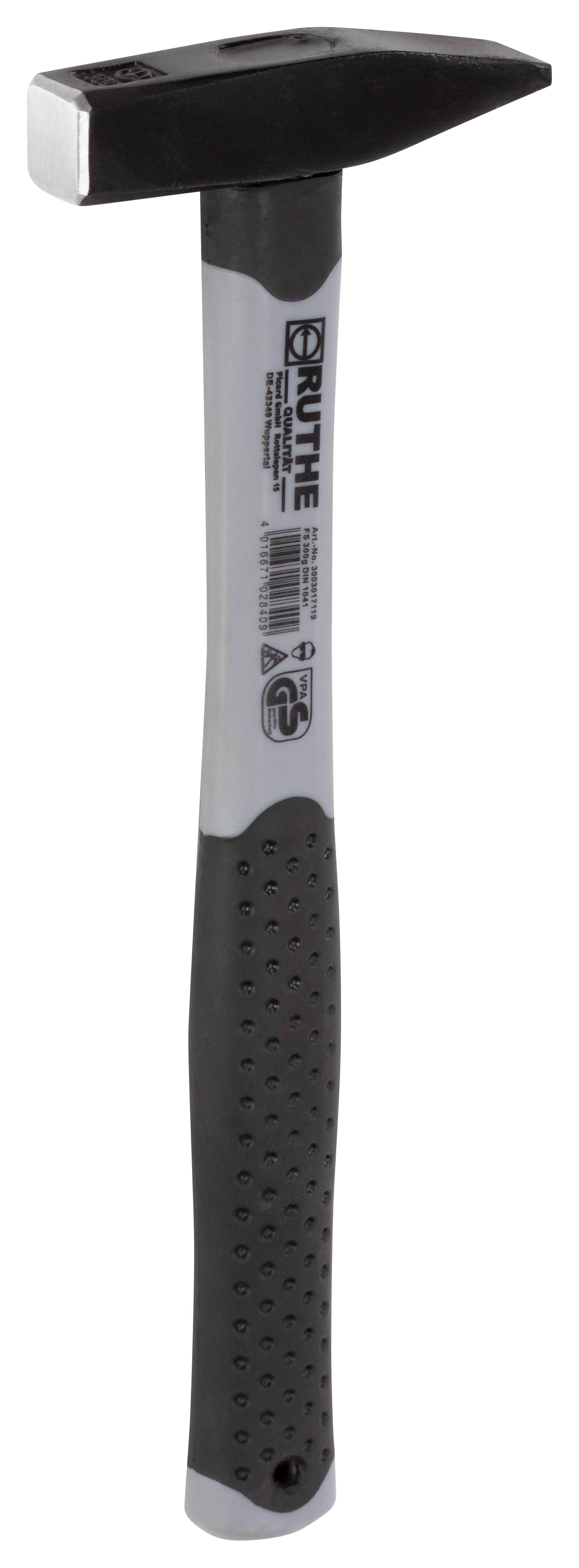 RUTHE Schlosserhammer 500g Deutsche Form mit Fiberglasstiel