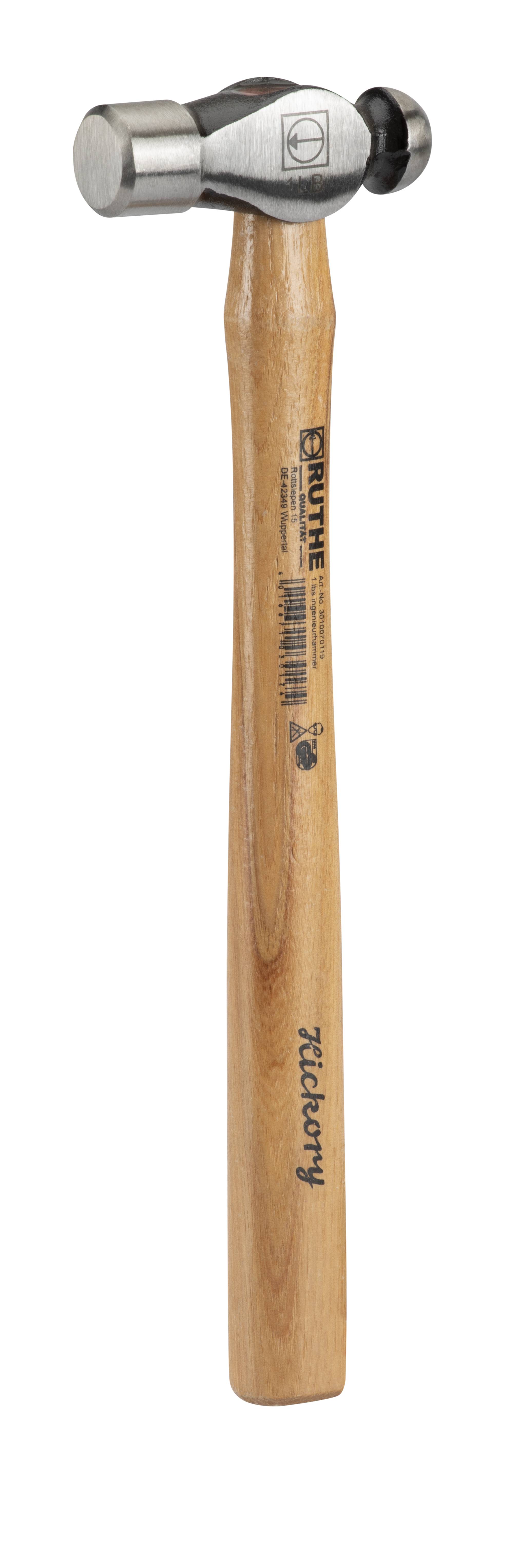 RUTHE Schlosserhammer 227g Englische Form mit Hickorystiel