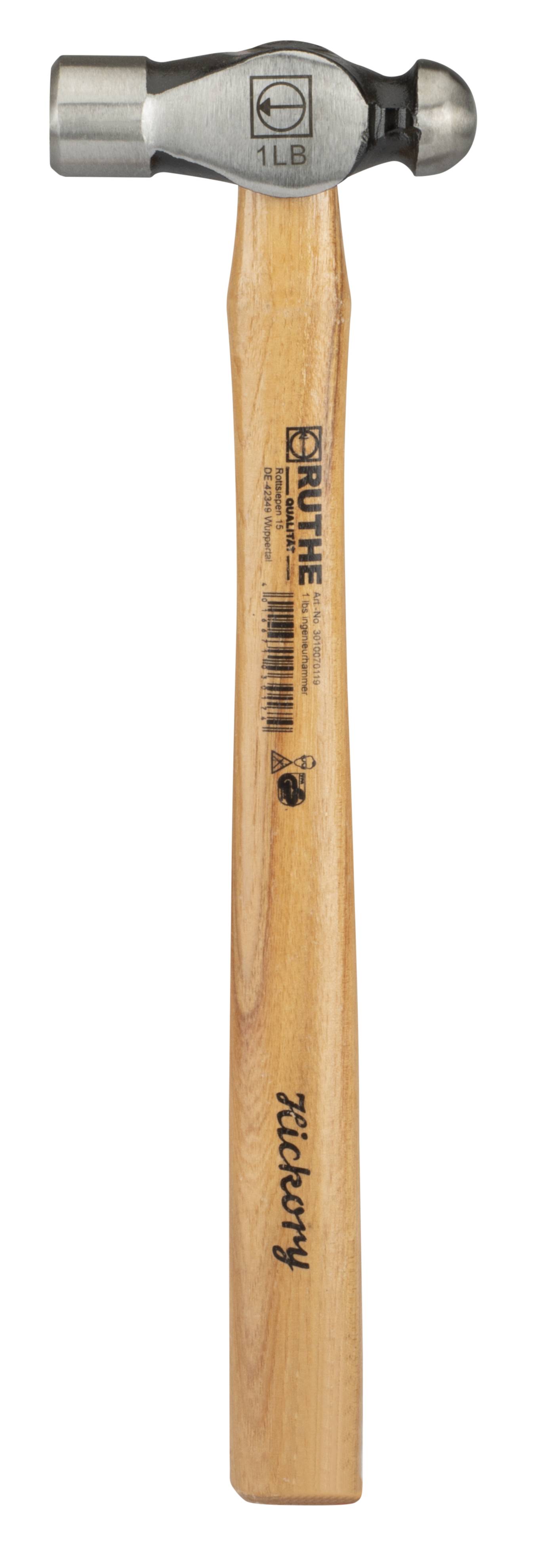 RUTHE Schlosserhammer 455g Englische Form mit Hickorystiel