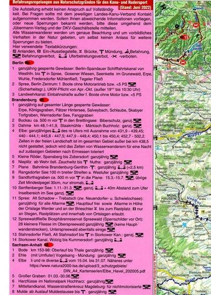 Wassersport-Wanderkarte / Deutschland Ost für Kanu- und Rudersport