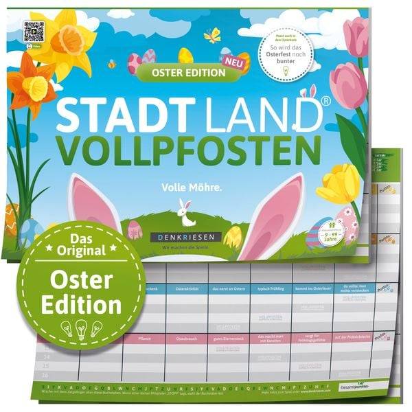 Denkriesen - Stadt Land Vollpfosten® - Oster Edition - "Volle Möhre" (Spiel)