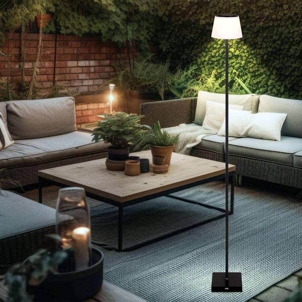 Stehlampe Stehleuchte Standleuchte Beistellleuchte Außenlampe mit Touchdimmer, Metall Kunststoff schwarz, Akku CCT USB, LED 4W 200Lm 3000K, 4000K