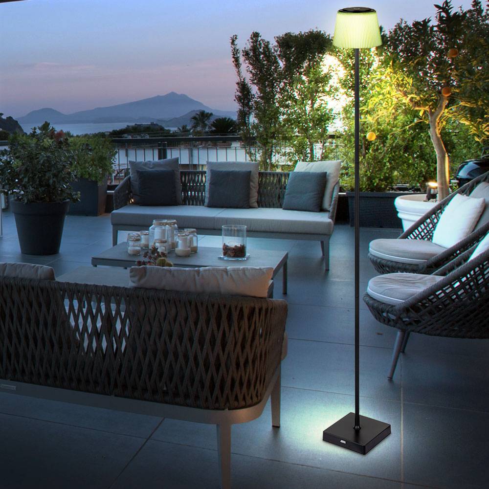 Stehlampe Stehleuchte Standleuchte Beistellleuchte Außenlampe mit Touchdimmer, Metall Kunststoff grün schwarz, Akku CCT USB, LED 4W 155Lm 3000K, 400