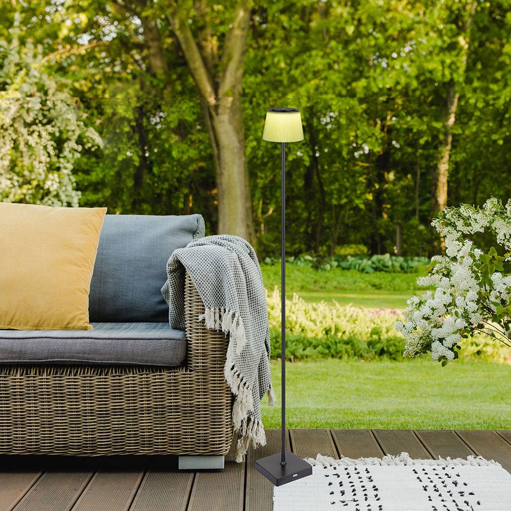 Stehlampe Stehleuchte Standleuchte Beistellleuchte Außenlampe mit Touchdimmer, Metall Kunststoff grün schwarz, Akku CCT USB, LED 4W 155Lm 3000K, 400