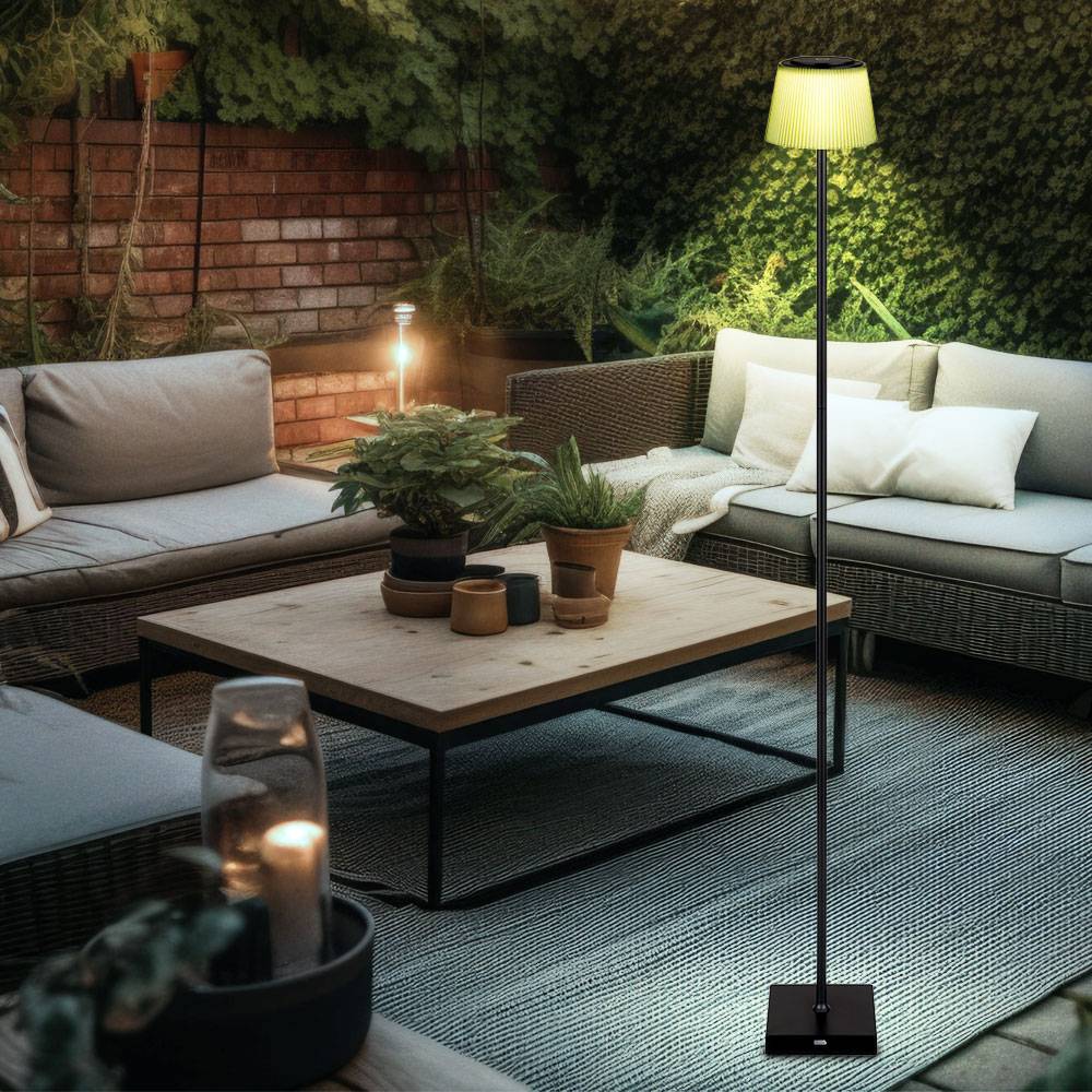 Stehlampe Stehleuchte Standleuchte Beistellleuchte Außenlampe mit Touchdimmer, Metall Kunststoff grün schwarz, Akku CCT USB, LED 4W 155Lm 3000K, 400